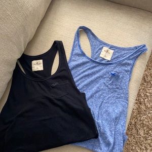Two Hollister razor back tank tops